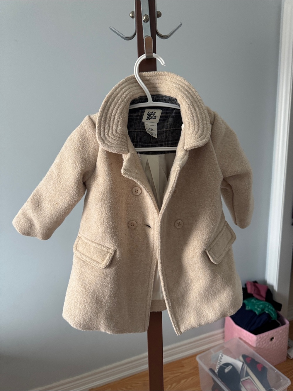 Baby  Cream Wool-Blend Peacoat for Kids